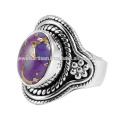 Bague en argent sterling 925 en argent sterling violet et violet naturel